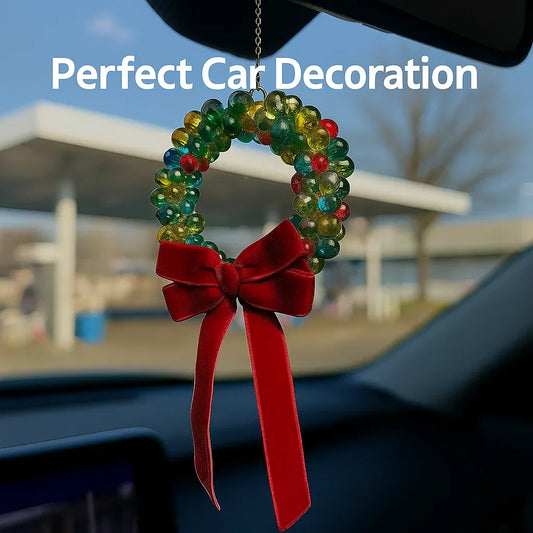 ✨ Handmade Beaded Pendant Bow Design for Car Interior Decoration