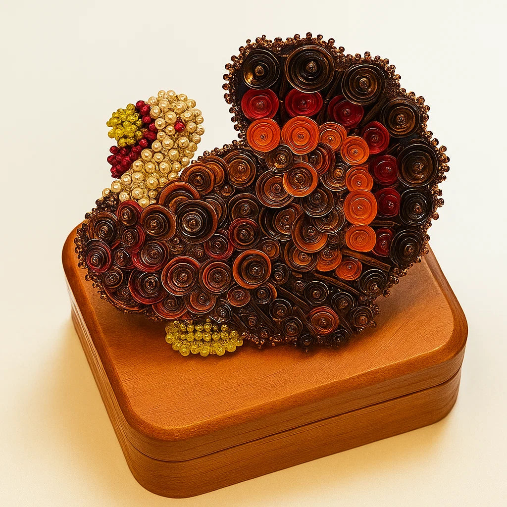 🦃 Turkey Sequin & Beaded Felt Ornament