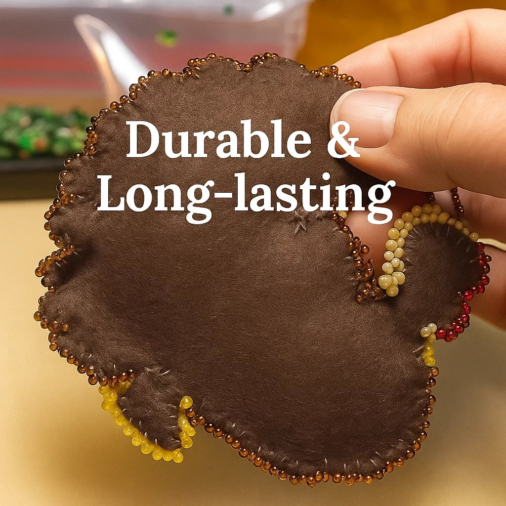 🦃 Turkey Sequin & Beaded Felt Ornament