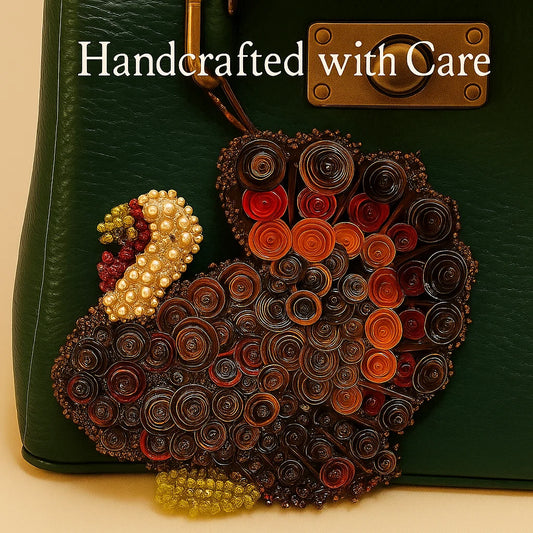 🦃 Truthahn-Pailletten- und Perlenfilz-Ornament