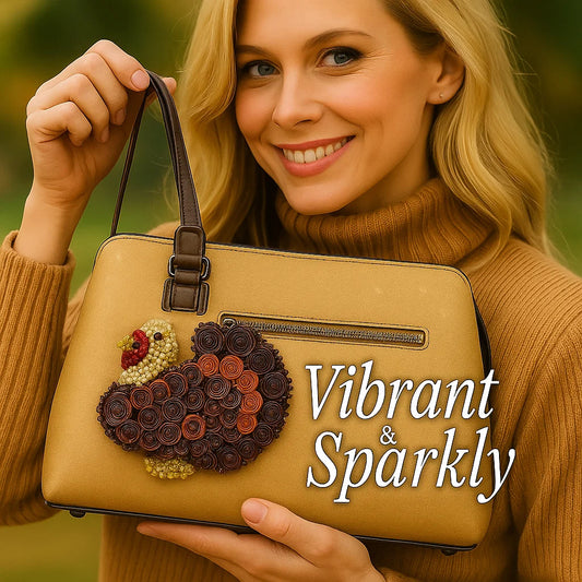 🦃 Truthahn-Pailletten- und Perlenfilz-Ornament